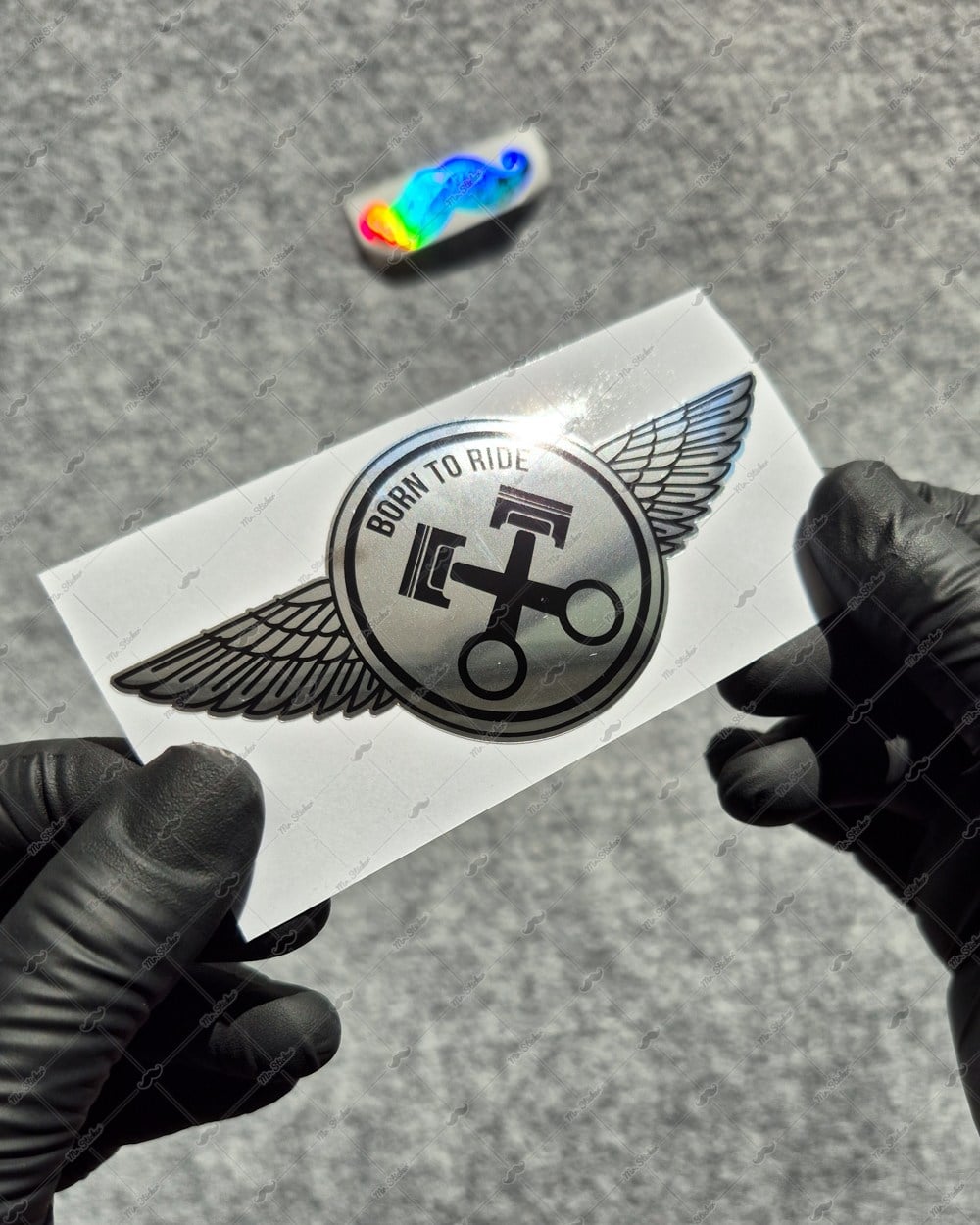 CHR31 Krom Seri Born to Ride Yazılı Etiket