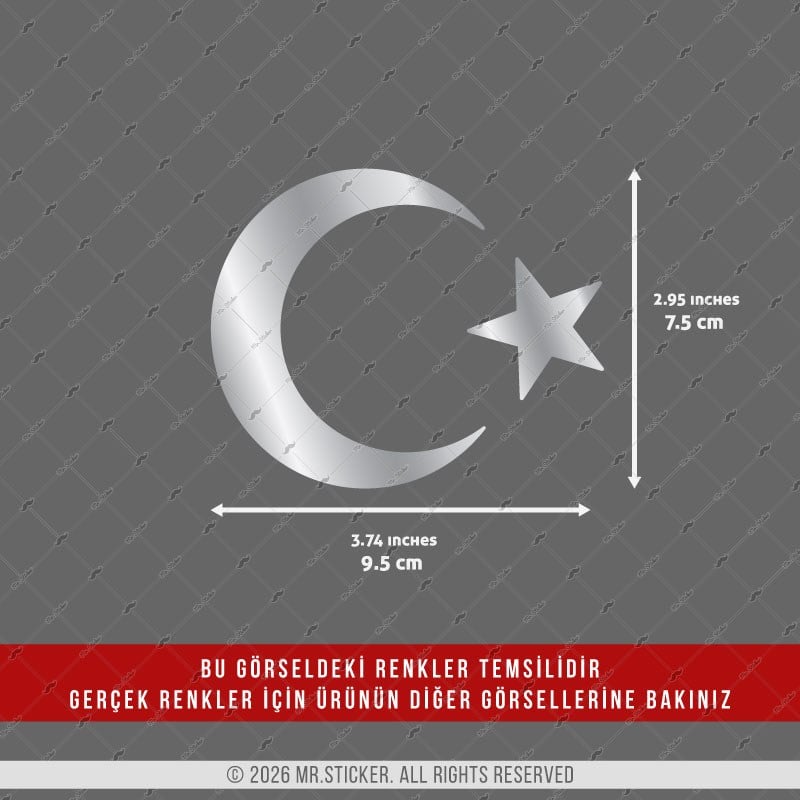 CHR6 Krom Seri Ay Yıldız Etiketi