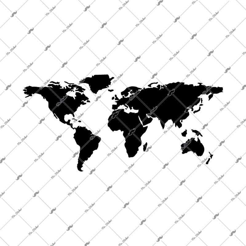 CSE4 Basitlestirilmis Dunya Haritasi - Renk Seçenekli