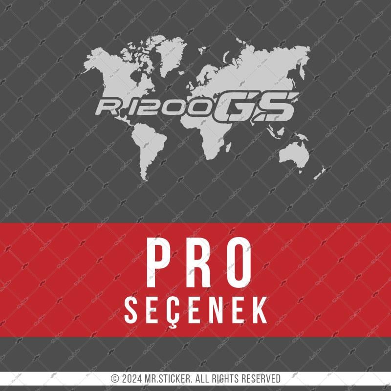 CSE8 GS1200 Detayli Dunya Haritasi Desen Sticker - Renk Seçenekli
