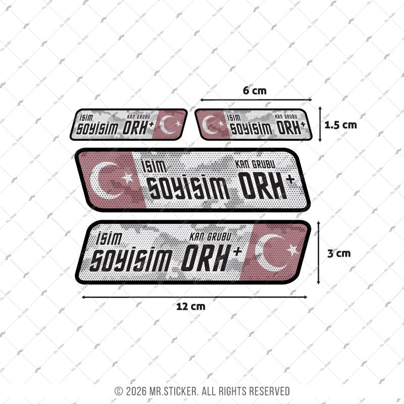 CSFTBT19 İsme Özel Kan Grubu Etiket Seti - Renk Değiştiren Seri