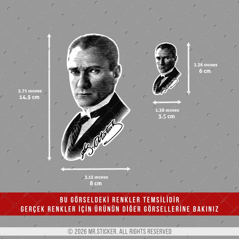 CSFT24 Renk Değiştiren Seri Ikili Ataturk Silueti Seti