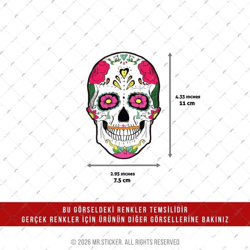 CSFT26 Renk Değiştiren Seri Sugar Skull Kurukafa Etiketi
