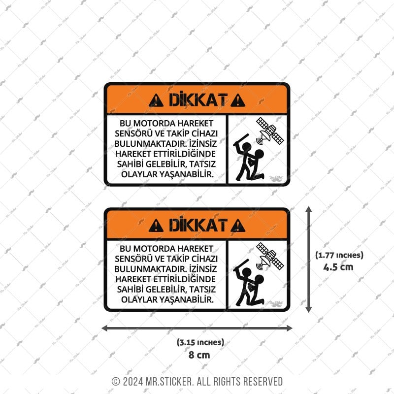 CSFT41 Mavi Mor Renk Değiştiren Motoruma Dokunma Uyarı Etiketi