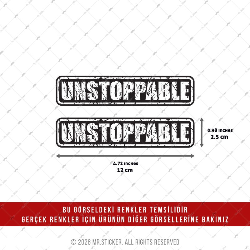 CSFT9 Renk Değiştiren Durdurulamaz (Unstoppable) Yazılı Etiket 2 li Set