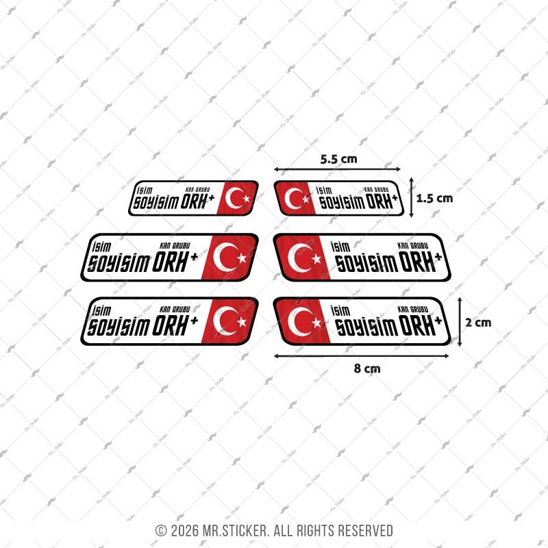 CSFTBT09 İsme Özel Kan Grubu Etiket Seti - Renk Değiştiren Seri