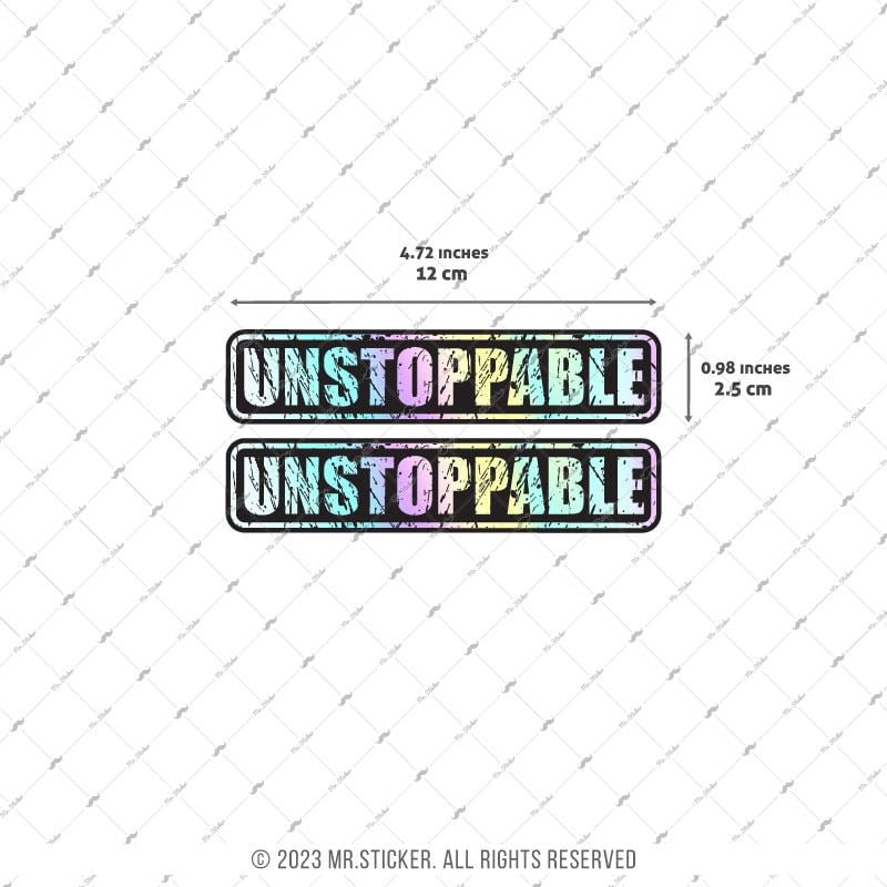 HLG47 Hologram Durdurulamaz (Unstoppable) Yazılı Etiket 2 li Set