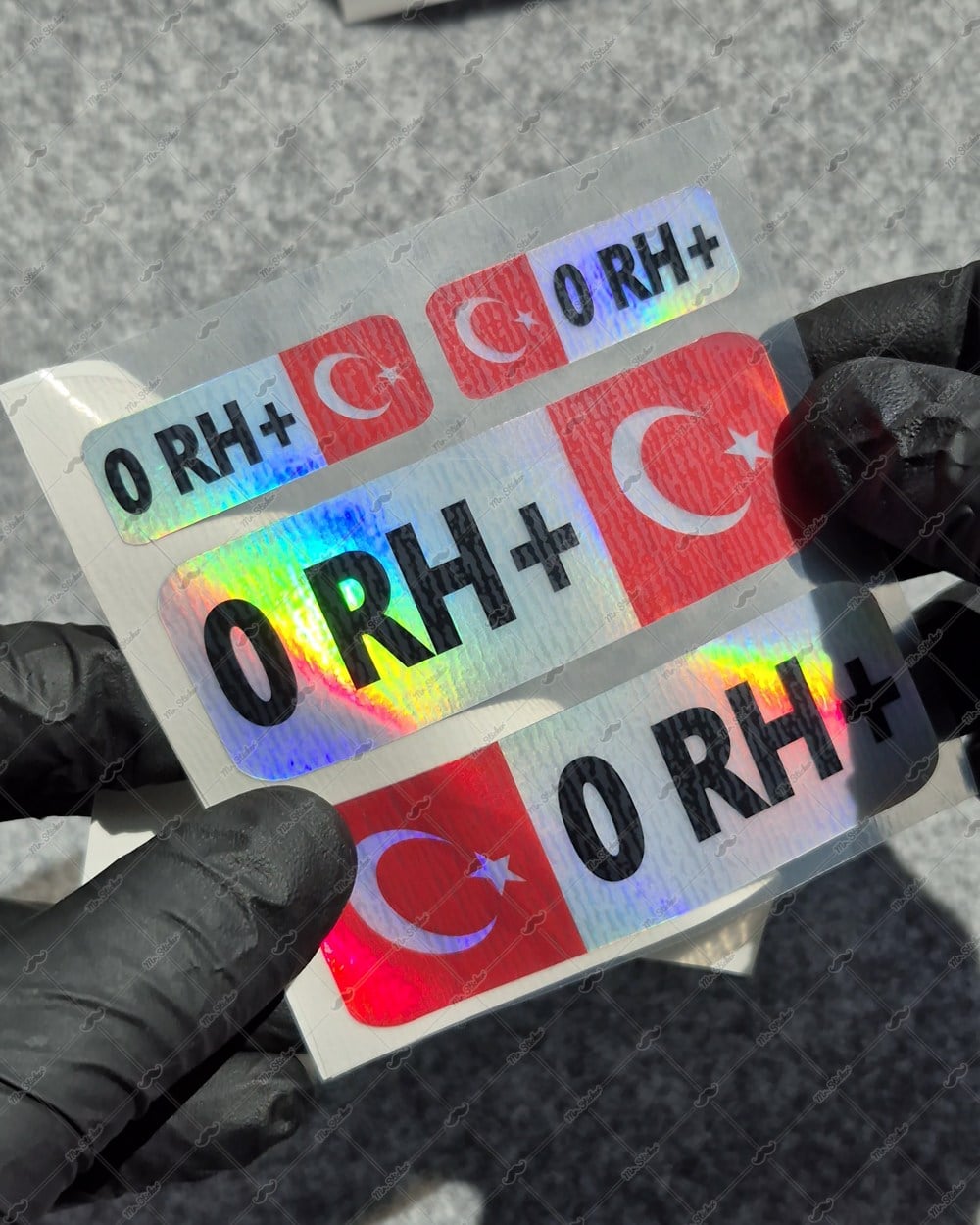 HLGBT02 Hologram 0 Rh Pozitif (+) Kan Grubu Etiket Seti