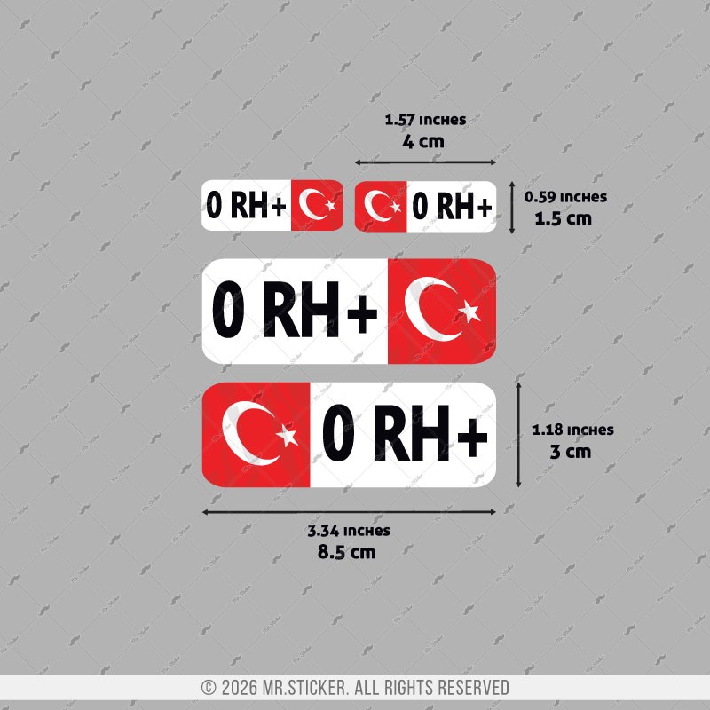 HLGBT02 Hologram 0 Rh Pozitif (+) Kan Grubu Etiket Seti