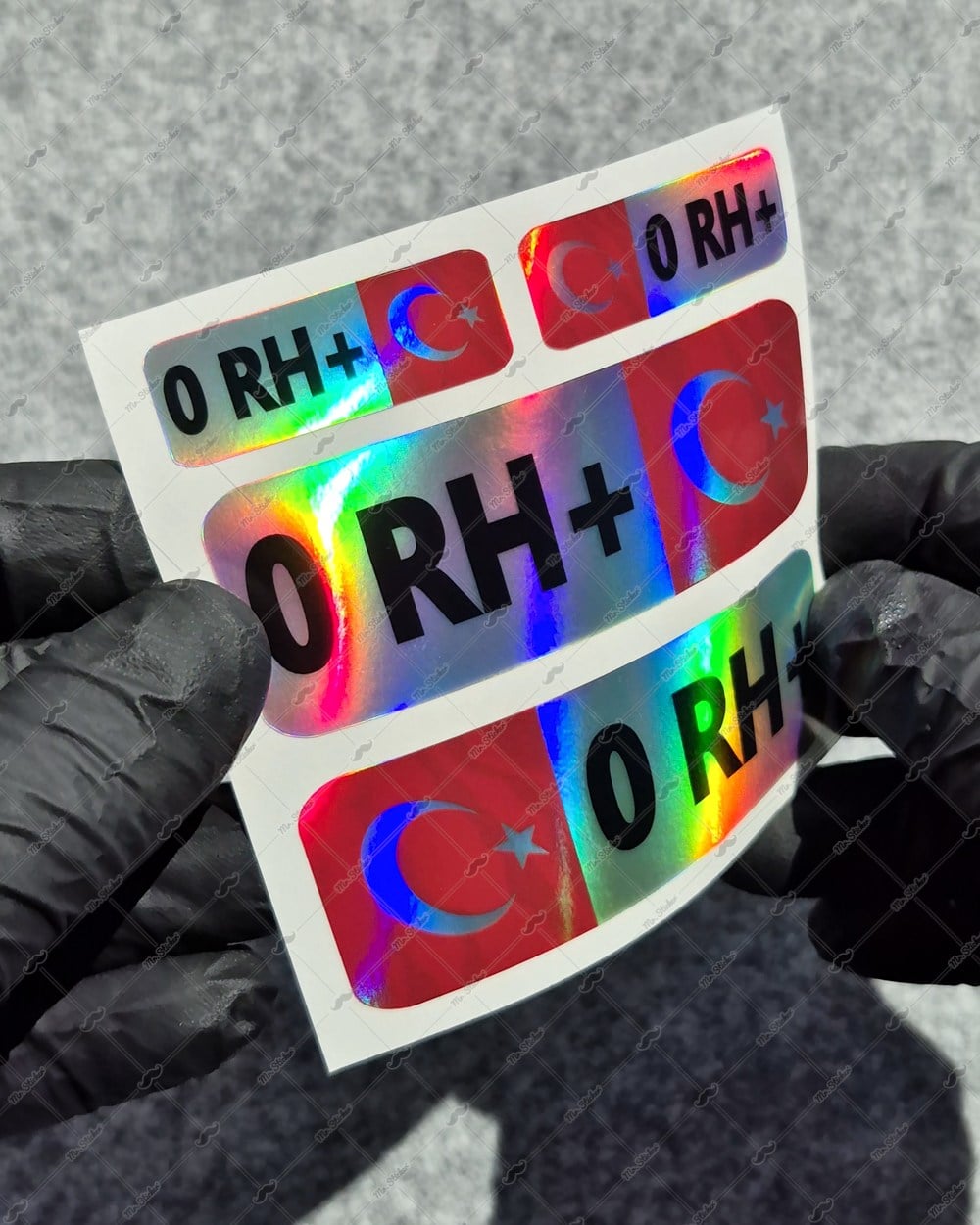 HLGBT02 Hologram 0 Rh Pozitif (+) Kan Grubu Etiket Seti