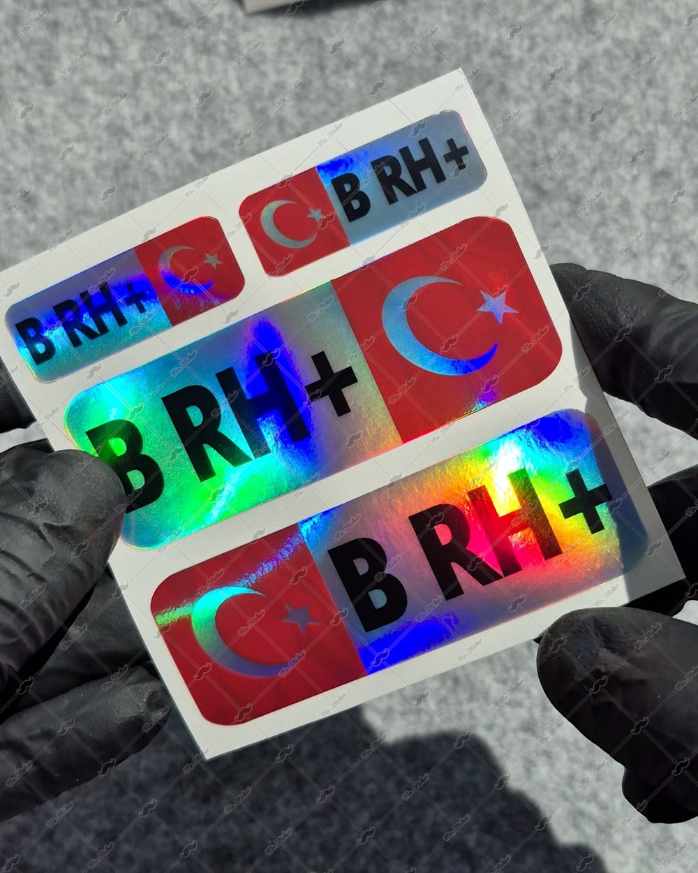 HLGBT05 Hologram B Rh Pozitif (+) Kan Grubu Etiket Seti
