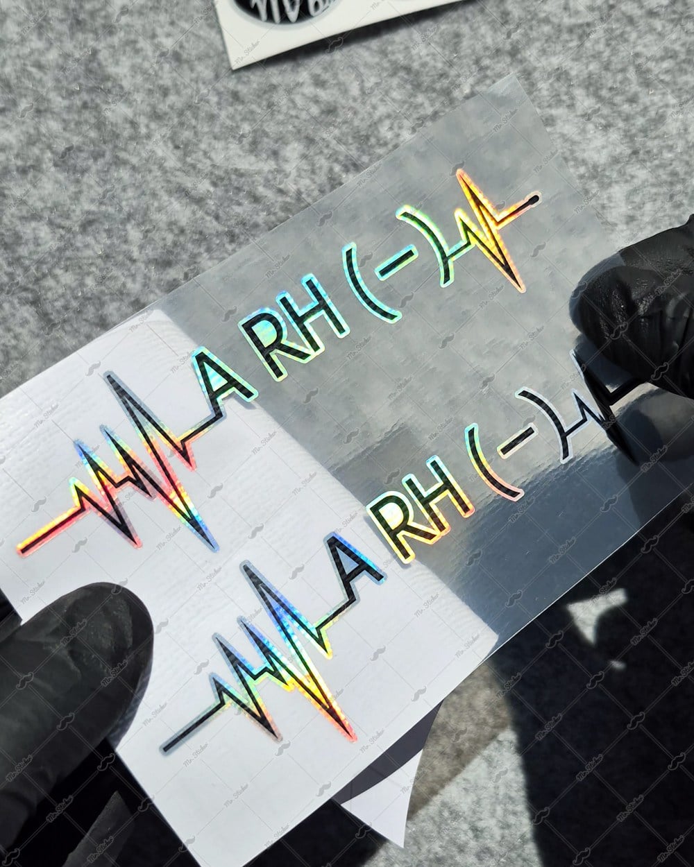 HLGBT44 Hologram Kalp Ritmi Desenli A Rh Negatif (-) Kan Grubu Etiketi 2 li Set