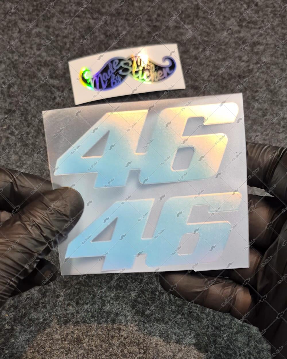 LMT10 Mavi Mor Renk Geçişli Özel Seri 46 Numara Sticker 2li Set