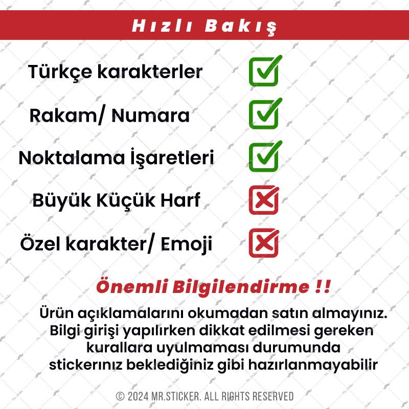 PRS21 New York Yazı Tipi 2cm Yükseklik 10 karakter