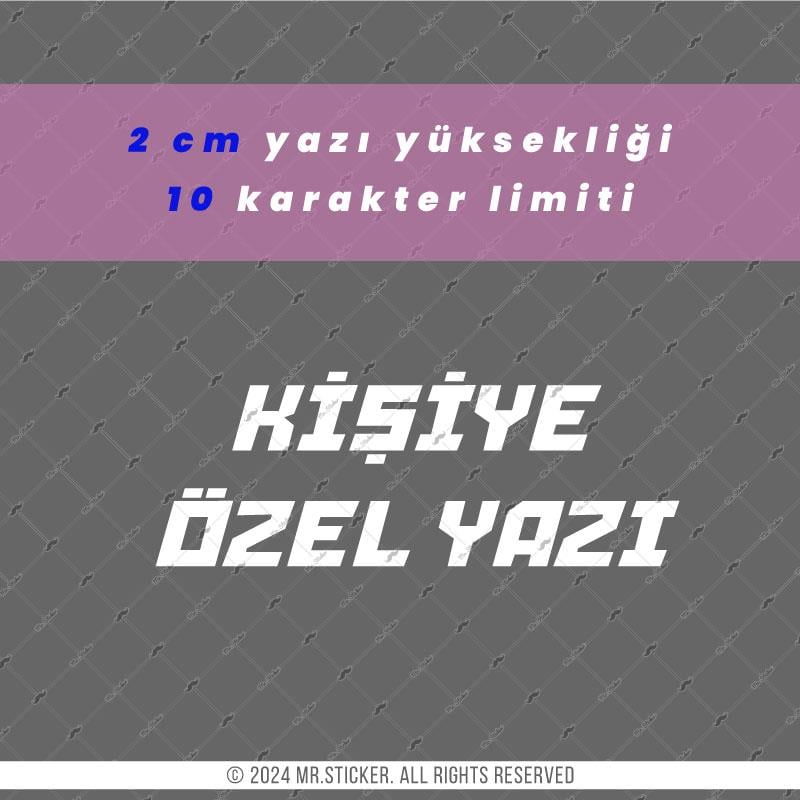 PRS22 Adana Yazı Tipi 2cm Yükseklik 10 karakter