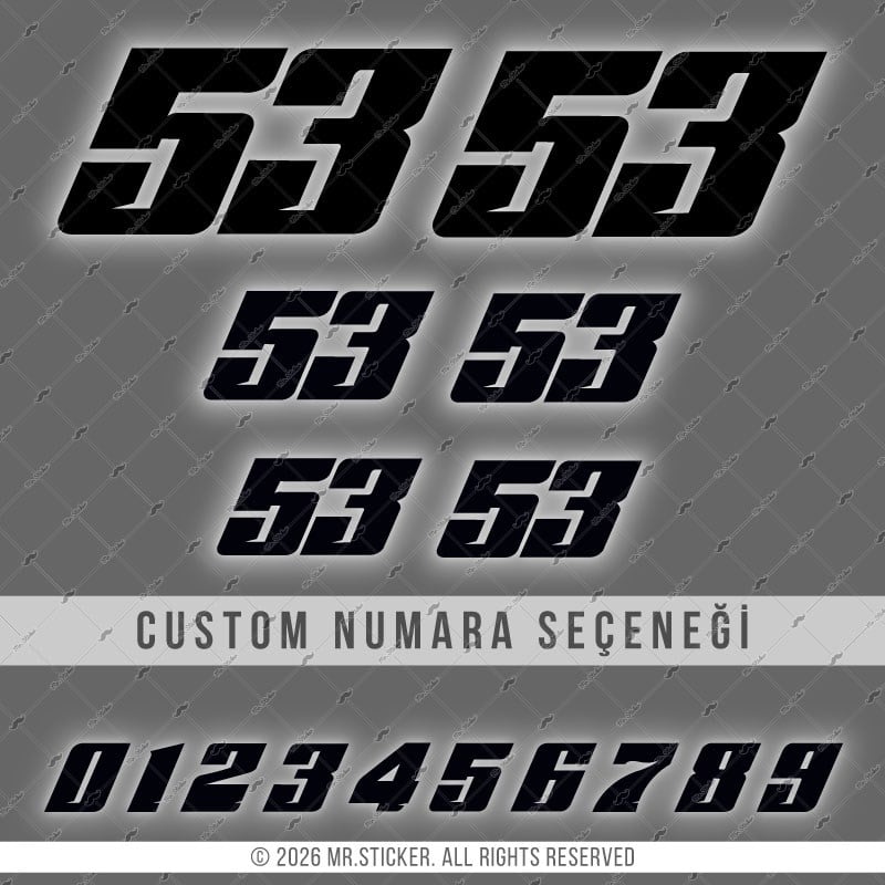 PRS29 Siyah Reflektif Custom Numara Seti