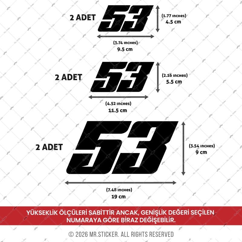 PRS29 Siyah Reflektif Custom Numara Seti