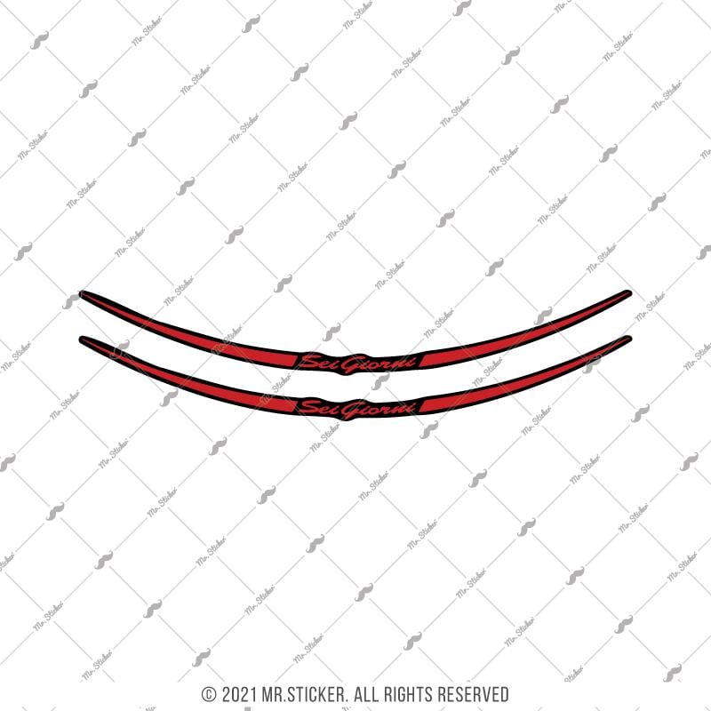 RFHLM225 Vespa Uyumlu Reflektif Sei Giorni Yazili Jant Etiketi Ikili Set