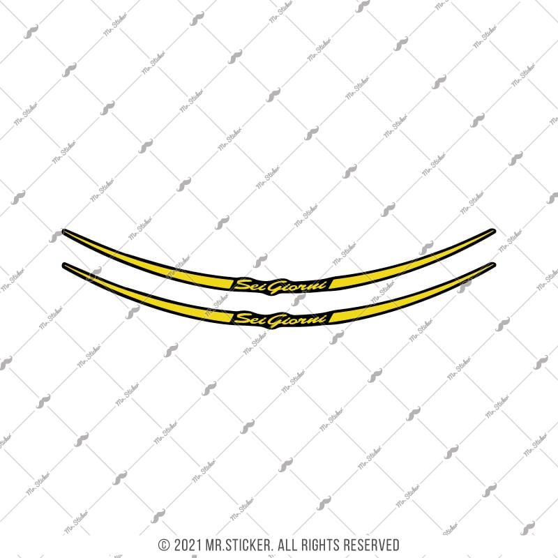 RFHLM225 Vespa Uyumlu Reflektif Sei Giorni Yazili Jant Etiketi Ikili Set