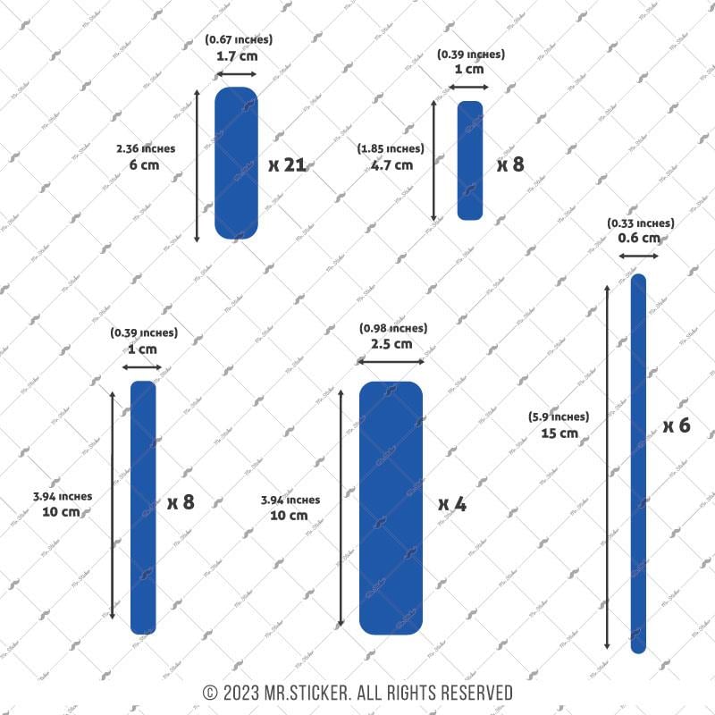 RFHLM264 Reflektif Mavi Serit Seti 47 Parca