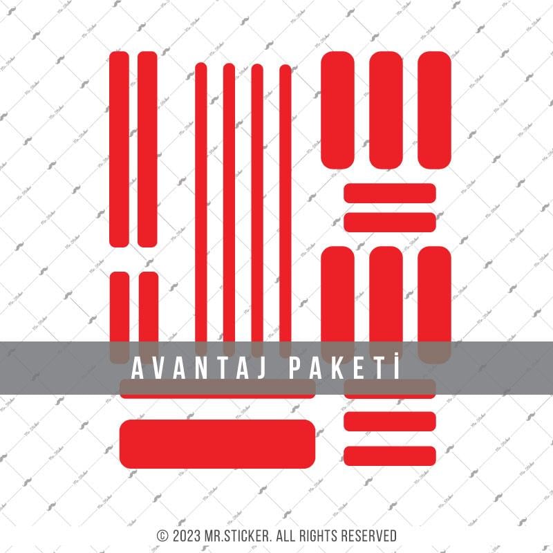 RFHLM268 Reflektif Kırmızı Şerit Seti 47 Parça