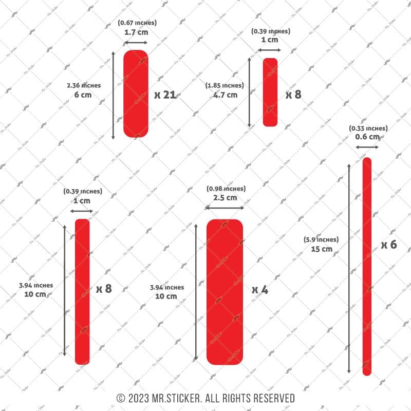 RFHLM268 Reflektif Kırmızı Şerit Seti 47 Parça