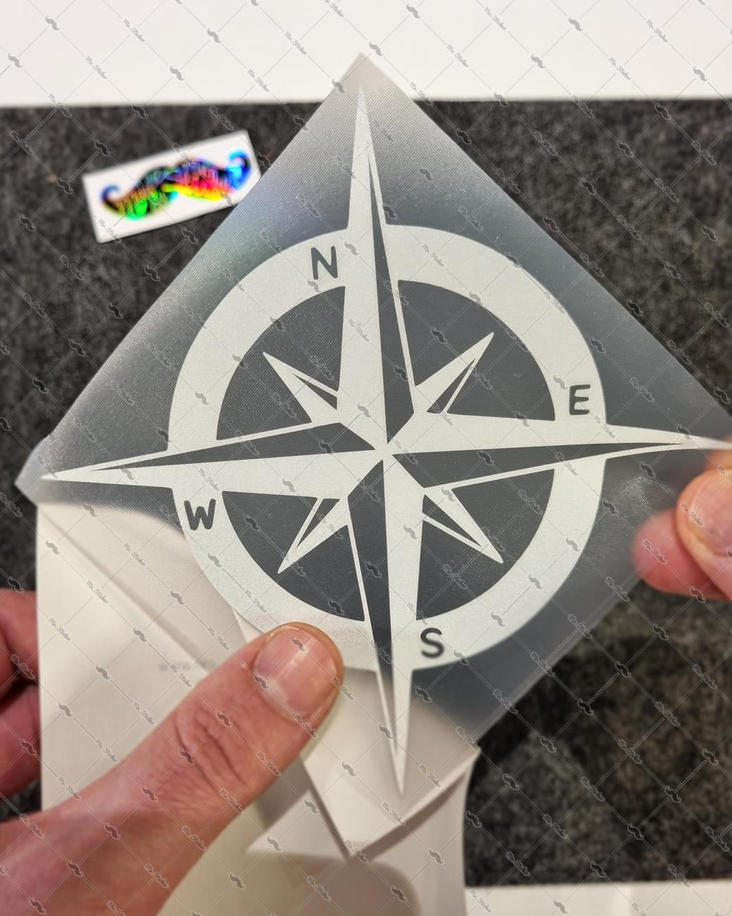 RFHLM272 Reflektif Pusula Etiketi Beyaz Renk