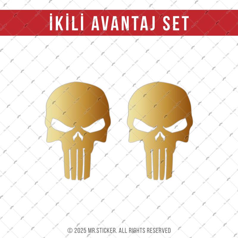 SKL60 Mat Altın Kurukafa Stickerı | Fırsat Ürünü