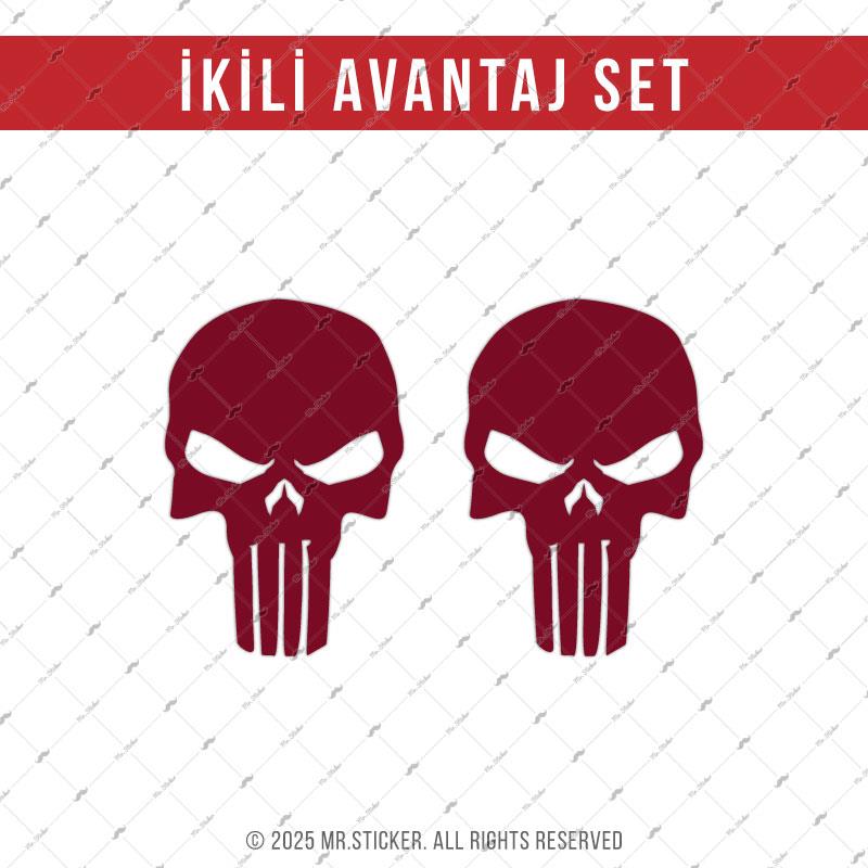SKL60 Mat Bordo Kurukafa Stickerı | Fırsat Ürünü