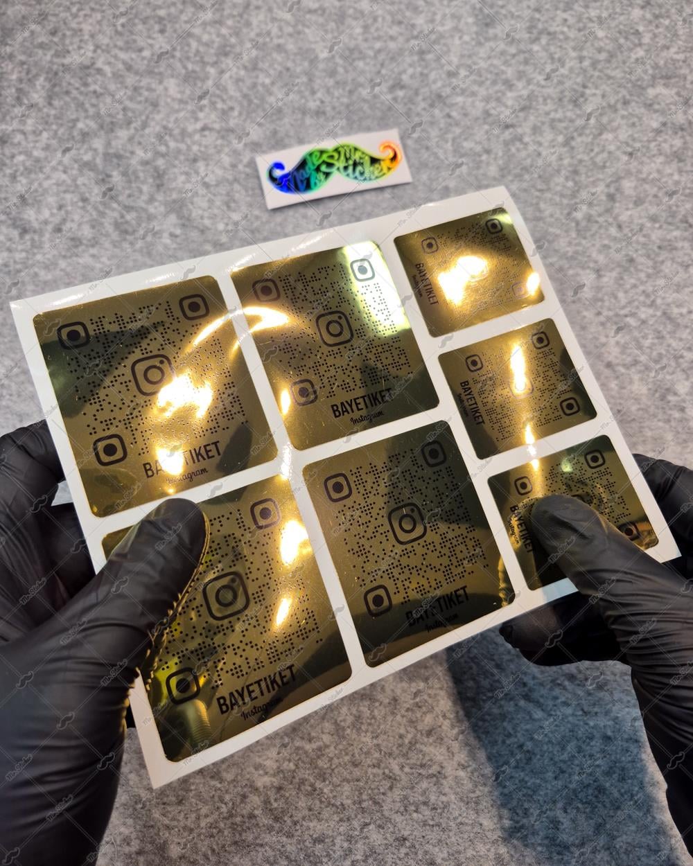 SMINS29 Altın Görünümlü QR Instagram Seti 7 Parça