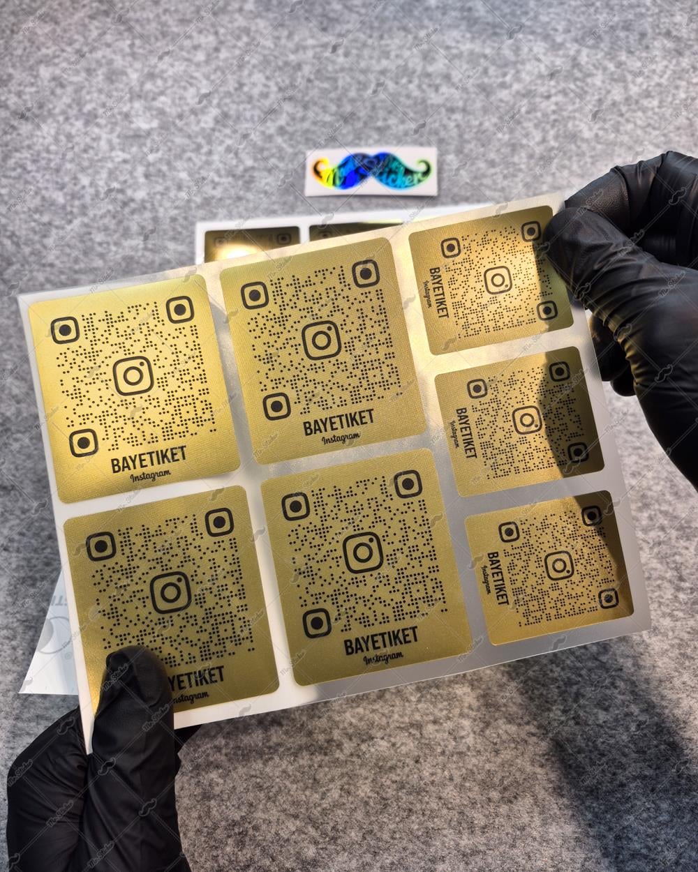 SMINS29 Altın Görünümlü QR Instagram Seti 7 Parça