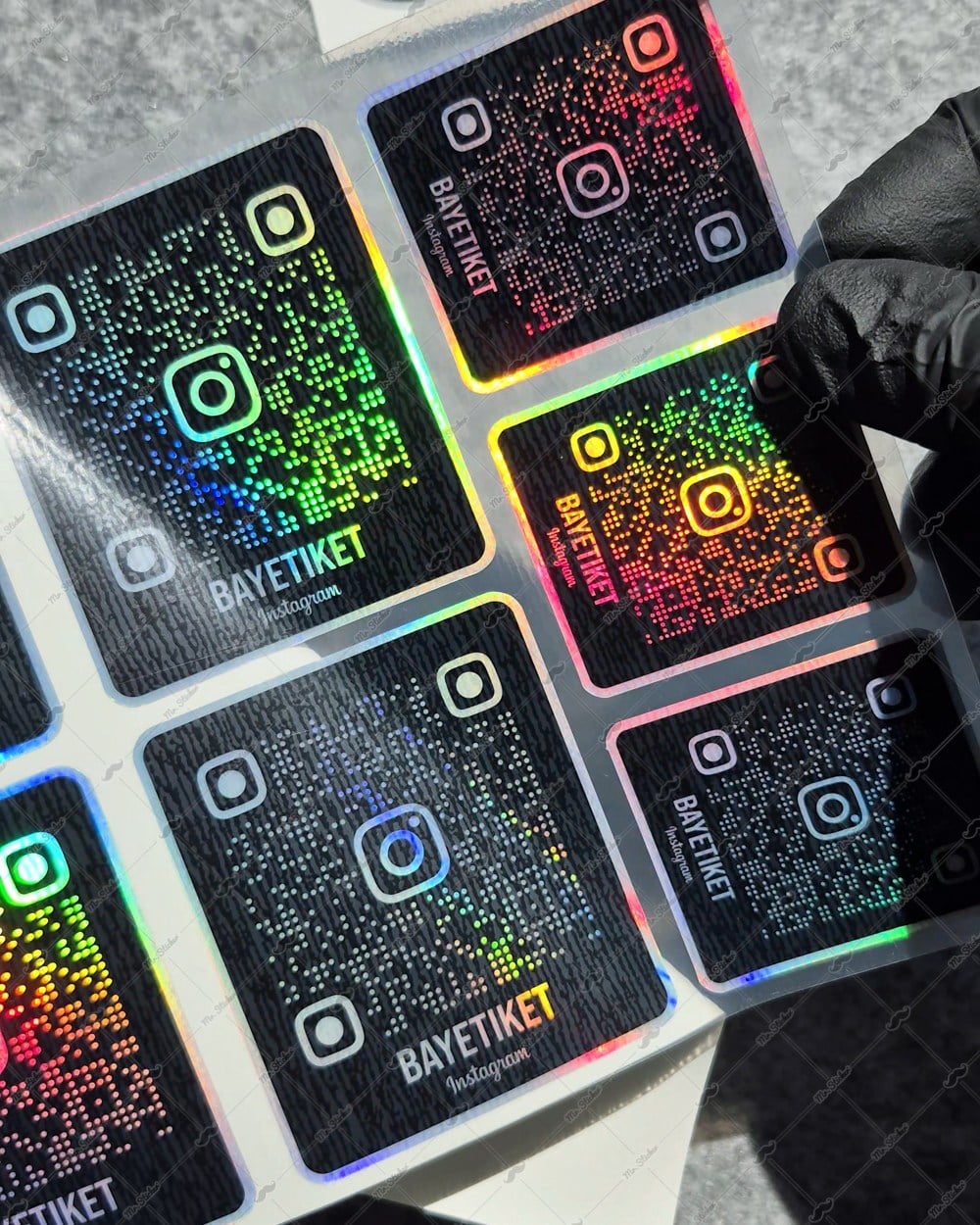SMINS30 Hologram QR Instagram Seti 7 Parça Siyah Renk
