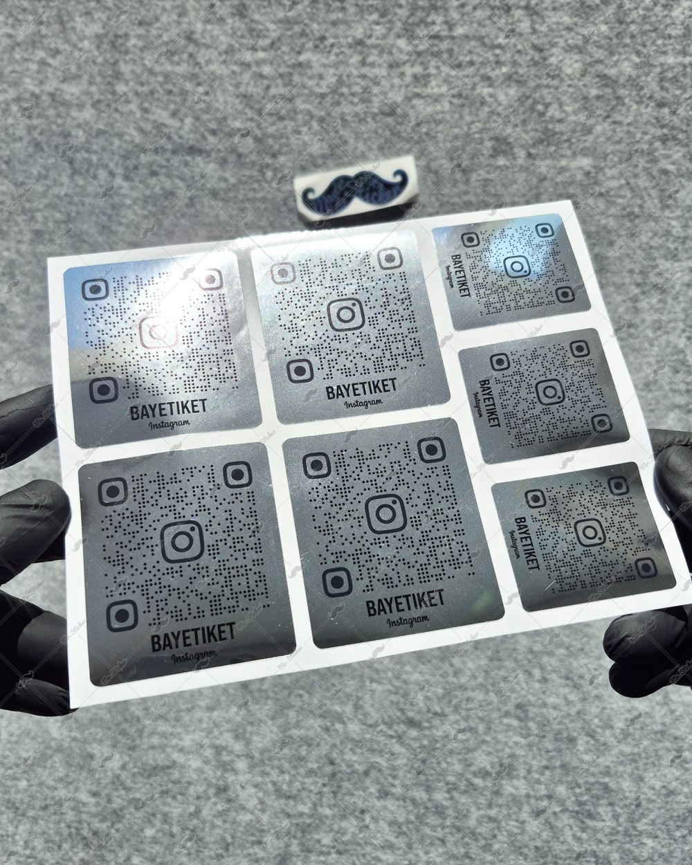 SMINS34 Platin Görünümlü QR Instagram Seti 7 Parça 