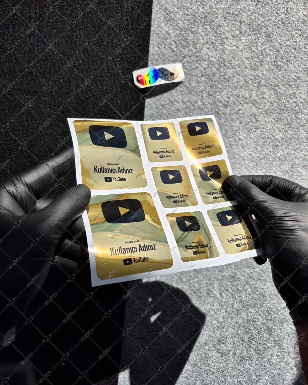 SMYTB27 Altın Görünümlü YouTube Kullanıcı Adı Etiketi 8 Parça Set