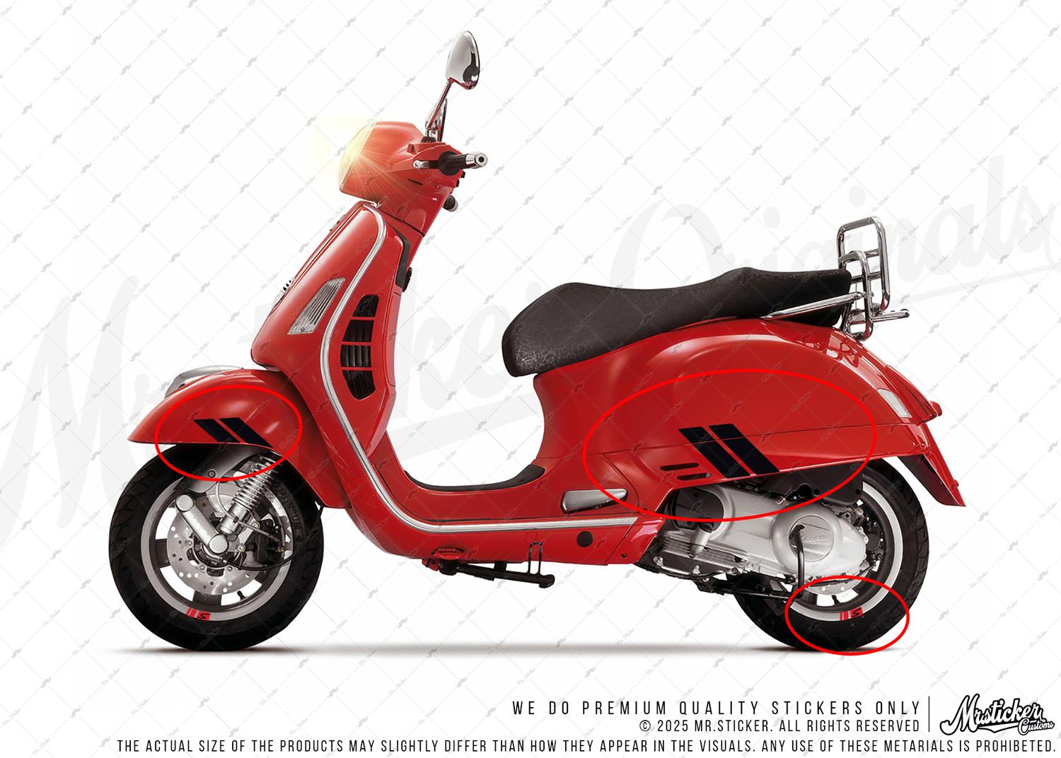 STS72 Reflektif Vespa GTS250/300 Uyumlu Yan Çita Seti