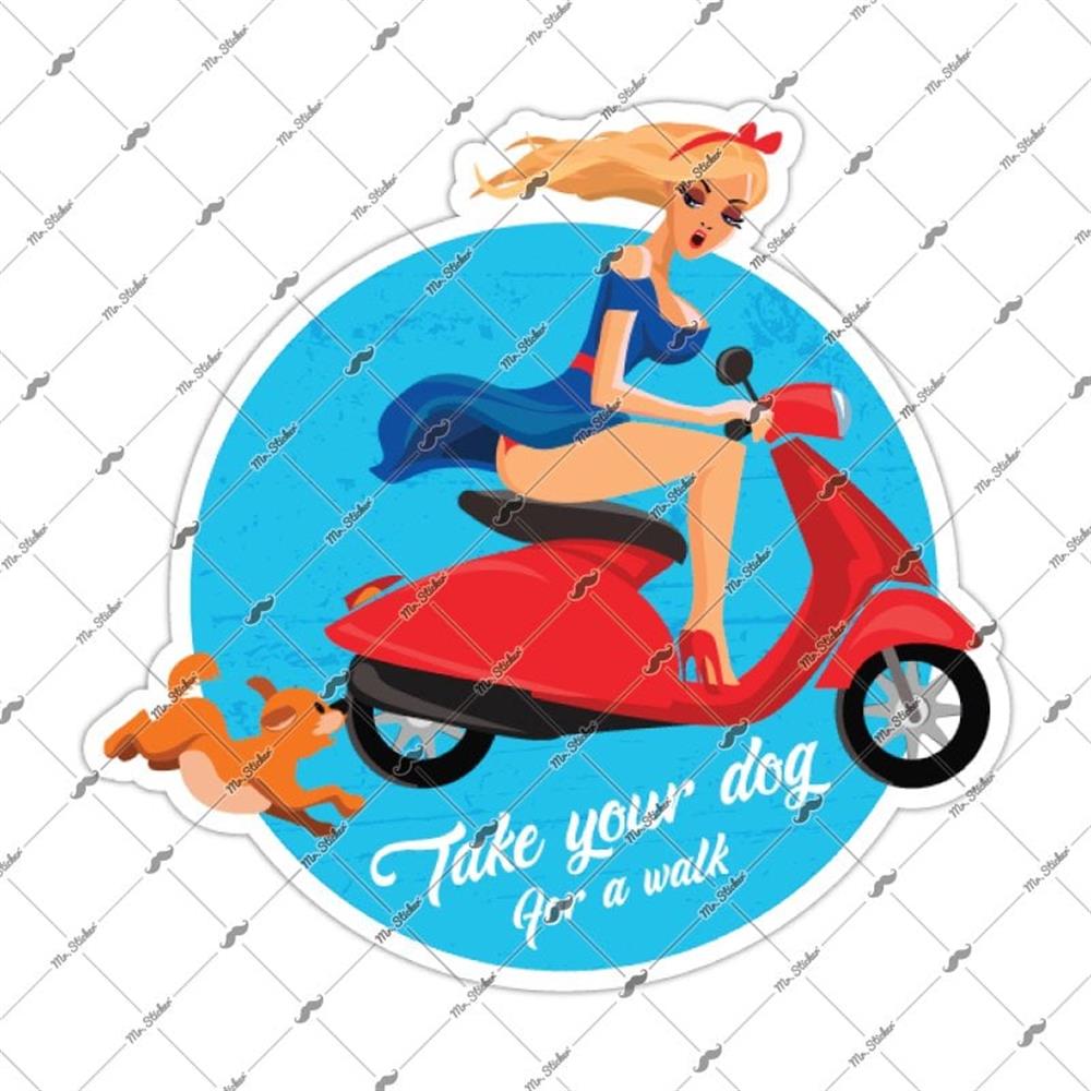 VSP32 Kirmizi Scooterli Kiz Etiketi