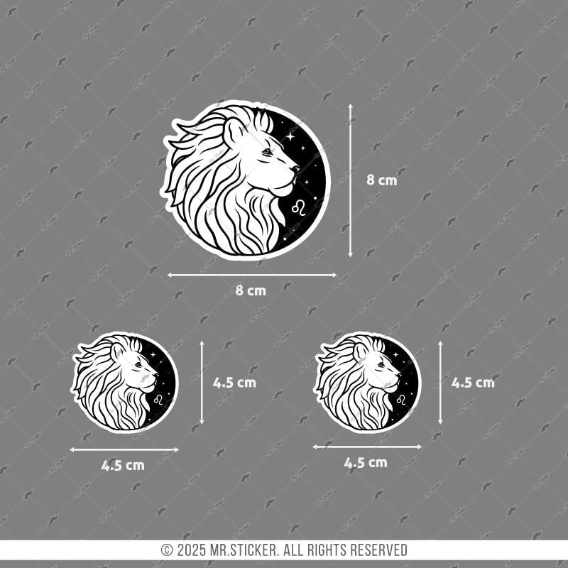 ZDC5 Reflektif Aslan Burcu 3lü Sticker Seti