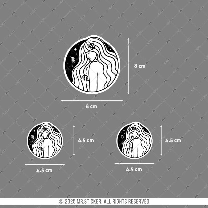 ZDC6 Reflektif Başak Burcu 3lü Sticker Seti