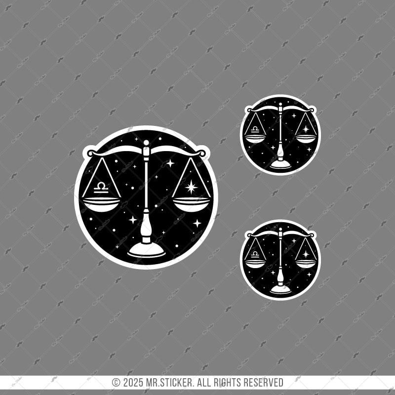 ZDC7 Reflektif Terazi Burcu 3lü Sticker Seti