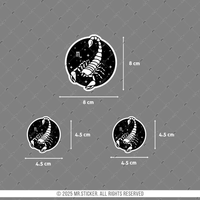 ZDC8 Reflektif Akrep Burcu 3lü Sticker Seti