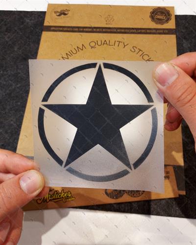 ARS1- Duz Siyah Asker Yildizi Etiketi