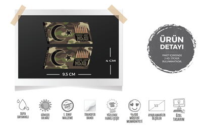 ARS10- Kamuflaj Desenli Ikili Etiket Seti