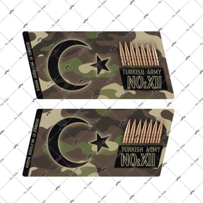 ARS10- Kamuflaj Desenli Ikili Etiket Seti