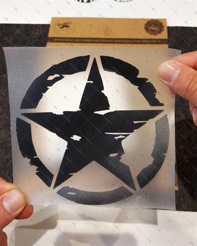 ARS9- Buyuk Boy -Eskitilmis Desenli Mat Asker Yildizi