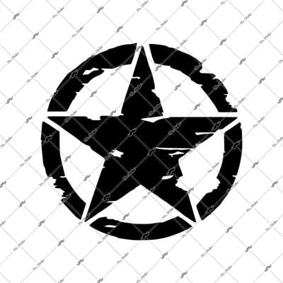 ARS9- Buyuk Boy -Eskitilmis Desenli Mat Asker Yildizi