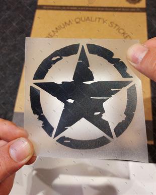 ARSBDL2 Eskitilmis Desenli Mat Siyah Asker Yıldızı Seti