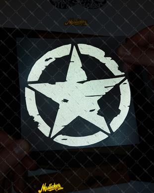 ARSBDL5 Eskitilmis Desenli Reflektif Beyaz Asker Yıldızı Seti