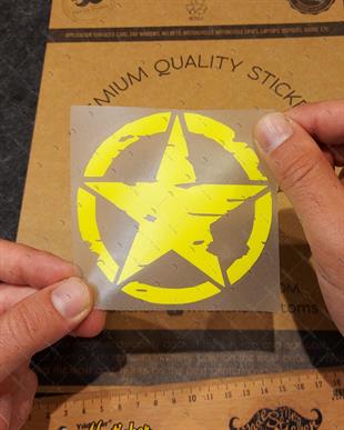 ARSBDL6 Eskitilmis Desenli Mat Sari Asker Yıldızı Seti