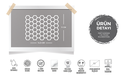 BCY19 Reflektif Ari Petekleri V1 Beyaz