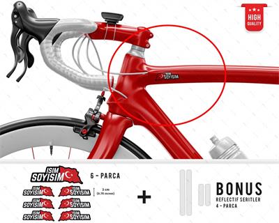 BCY3 Reflektif 10 Parca Bisiklet Isim Etiket Seti Ozel Seri